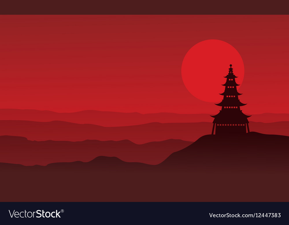 Pagoda Under Moonlit Sky