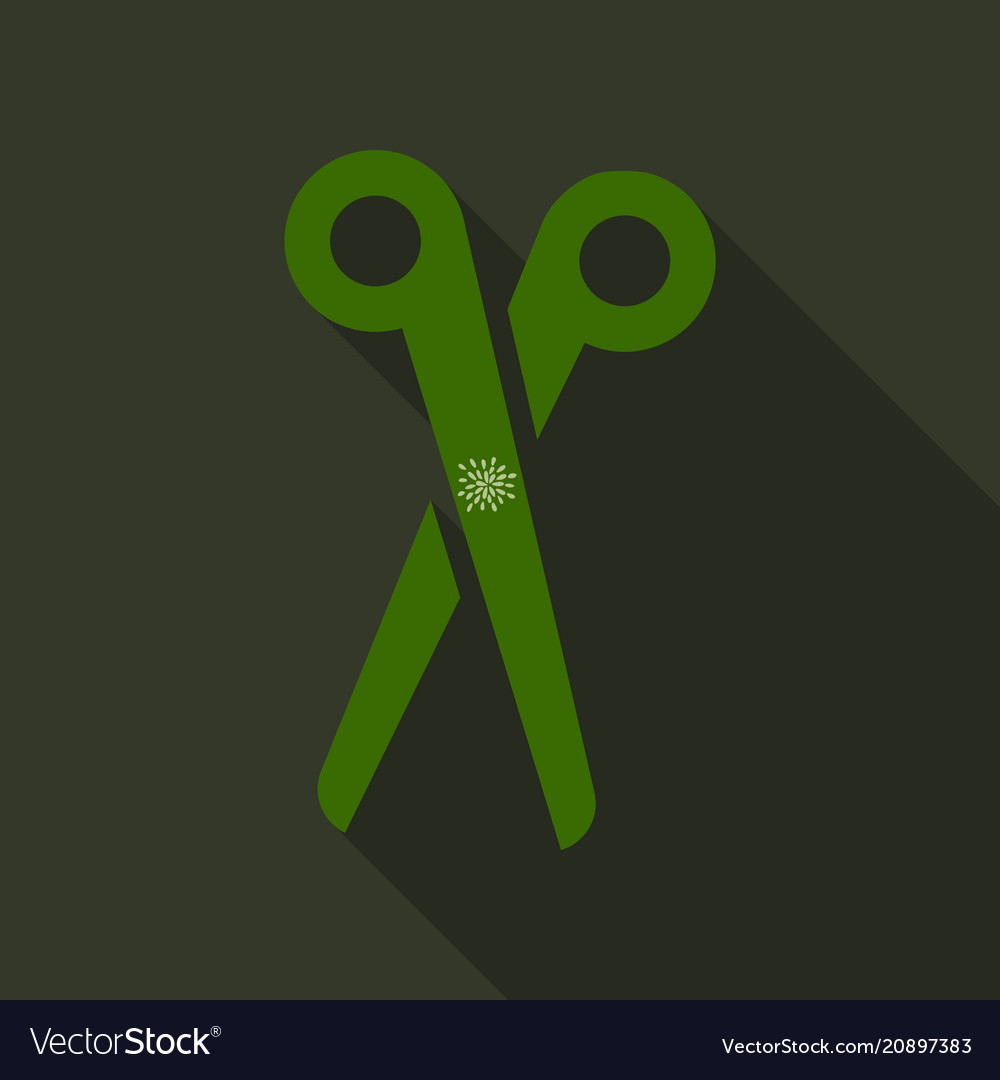 Scissors closed on background flat design vector image Scissors closed on background flat design