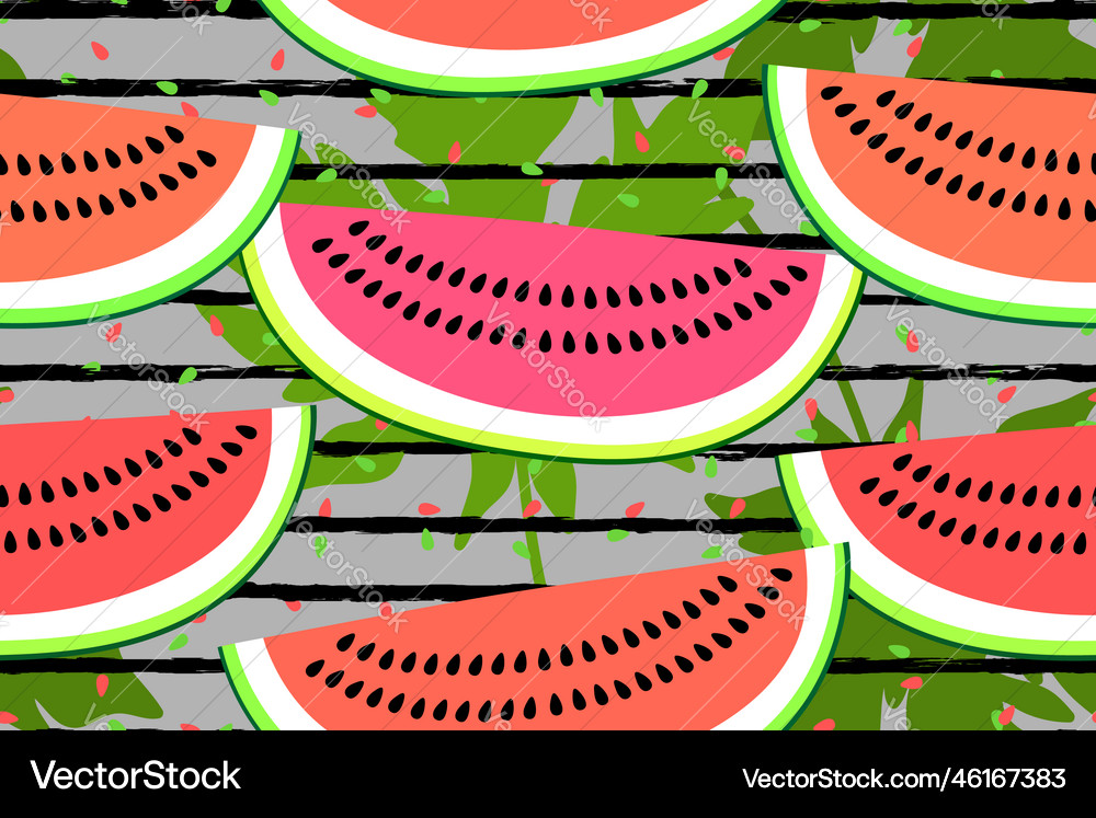 Seamless pattern with watermelon slices Royalty Free Vector