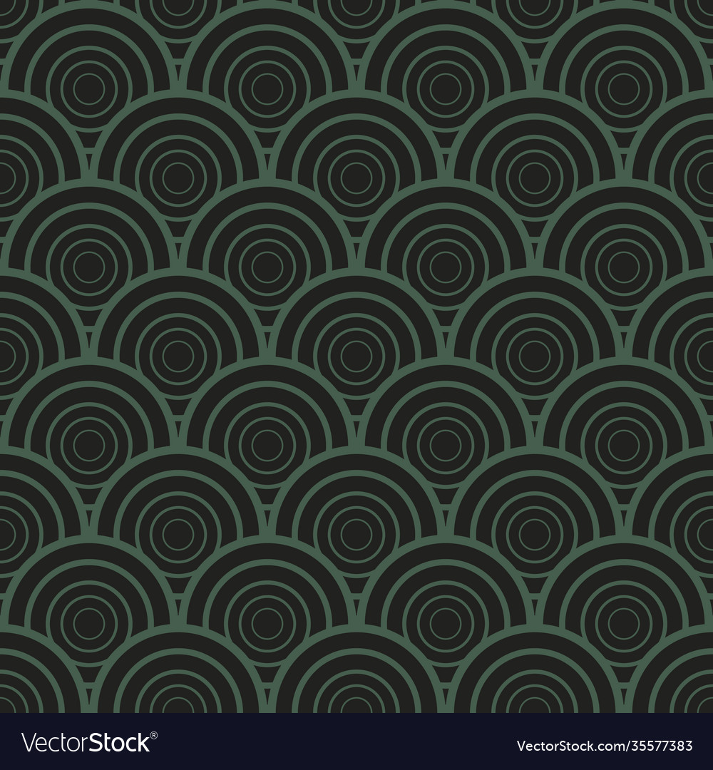 Seamless vintage pattern overlapping shells vector image Seamless vintage pattern overlapping shells