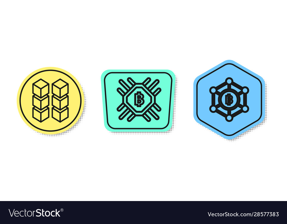 Serie Blockchain-Technologie cpu Bergbaubetrieb vector image Serie Blockchain-Technologie cpu Bergbaubetrieb