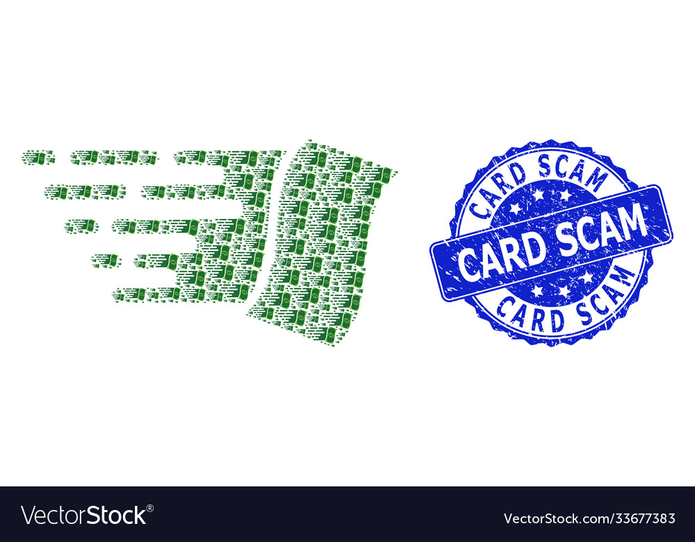 Textured card scam round seal stamp and recursion Vector Image Textured card scam round seal stamp and recursion