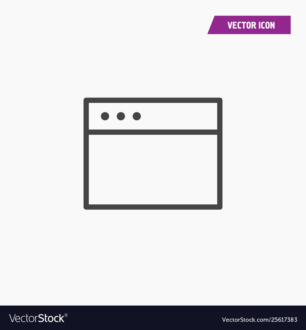Web browser window line icon outline