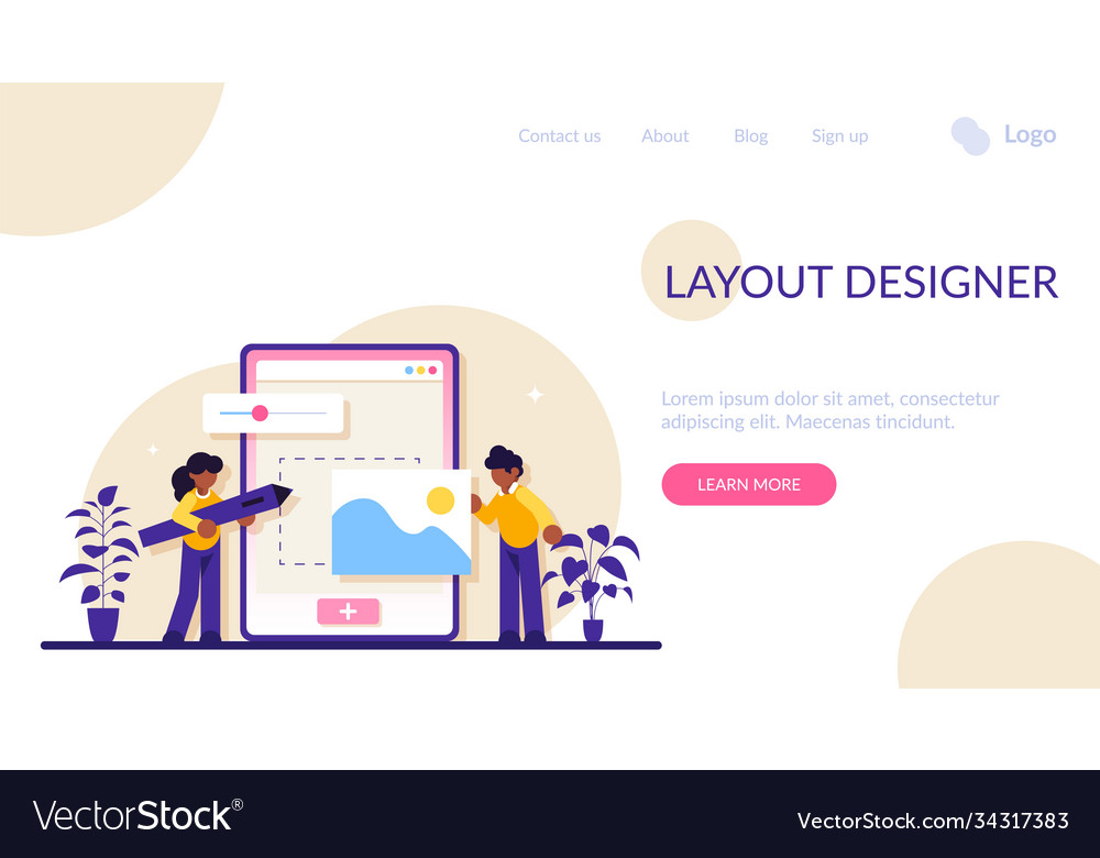 Web design development concept user vector image Web design development concept user
