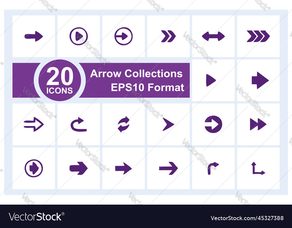 20 arrow symbol icon collection of symbols vector image 20 arrow symbol icon collection of symbols
