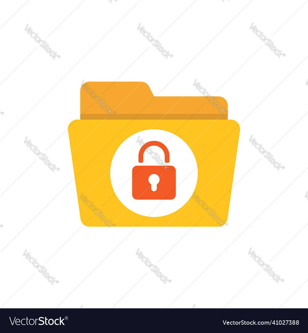Files folder permission icon in flat style vector image Files folder permission icon in flat style