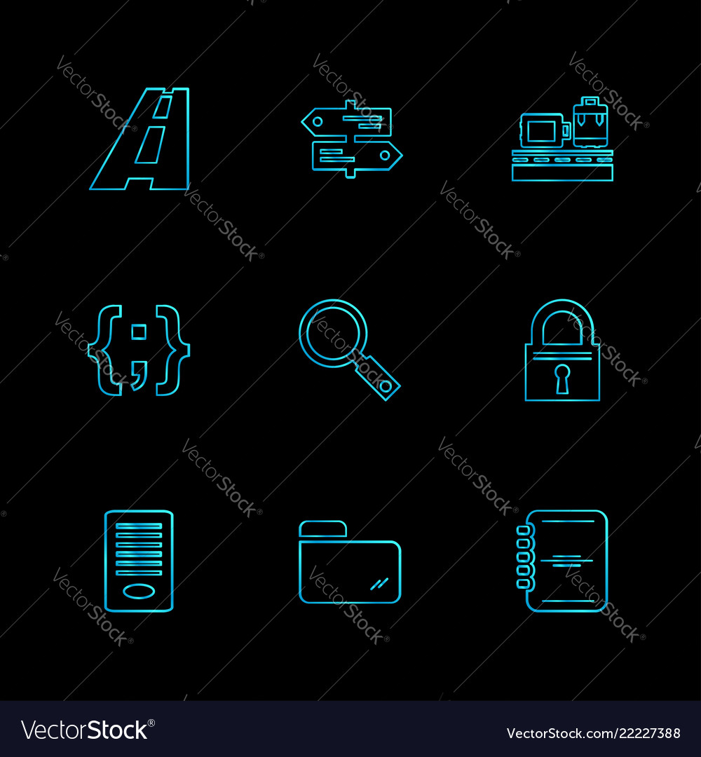 Folder files directory search code eps icons