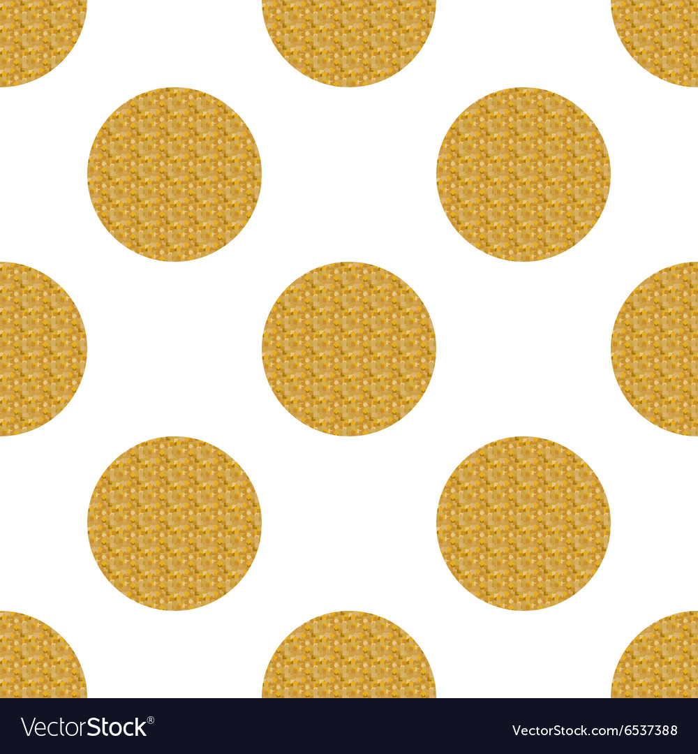 Golden seamless pattern with circles
