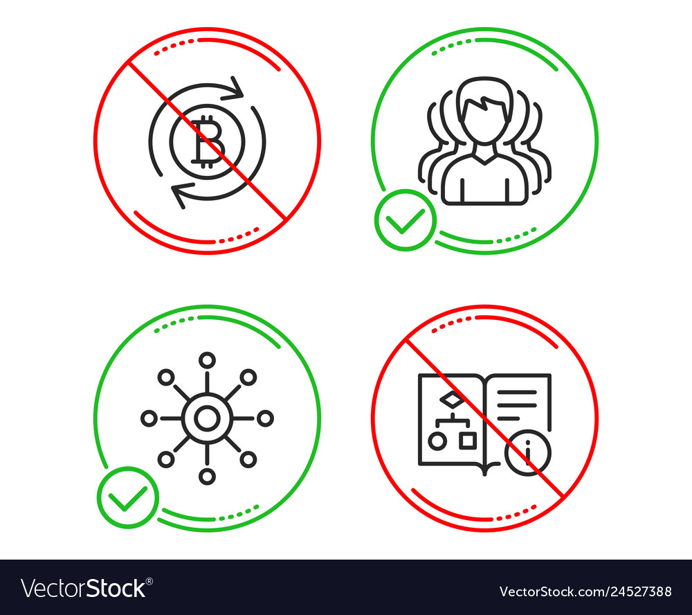 Group refresh bitcoin and multichannel icons set vector image Group refresh bitcoin and multichannel icons set