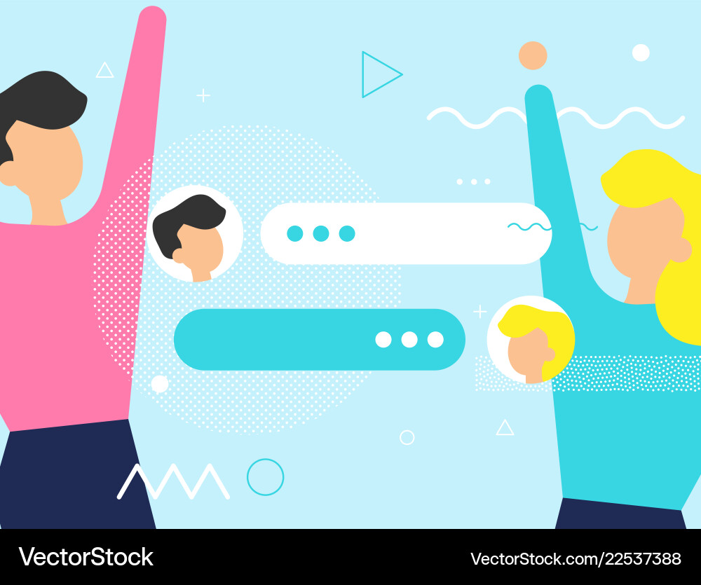 New chat messages flat design Royalty Free Vector Image
