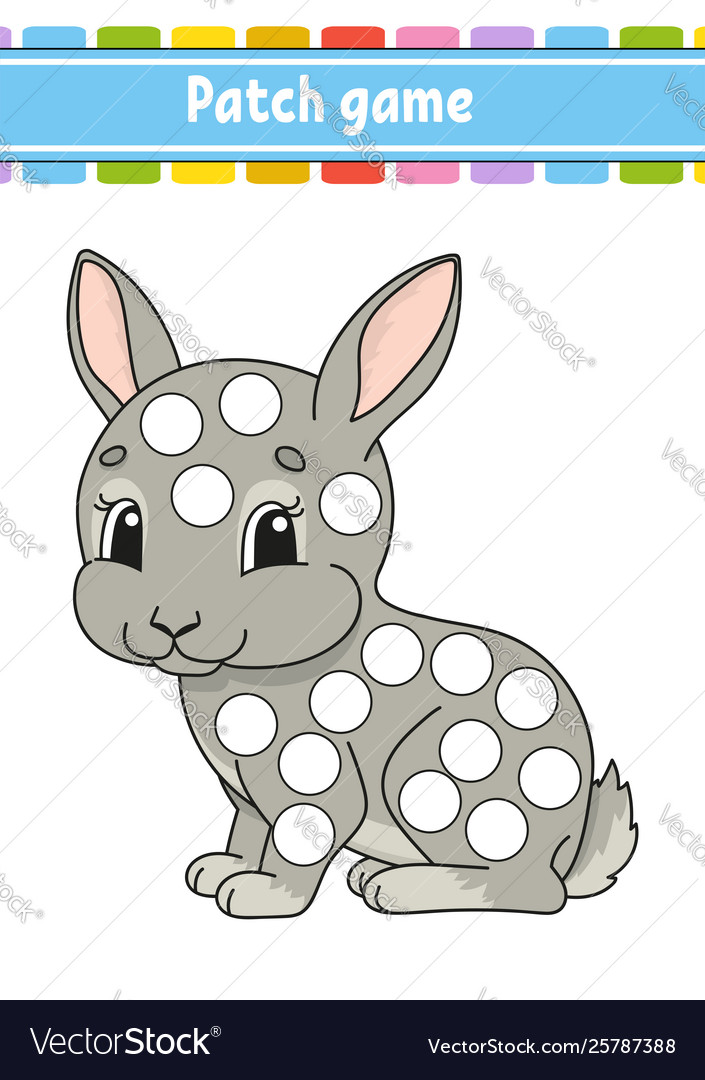 Patch game for children do a dot coloring page Vector Image Patch game for children do a dot coloring page
