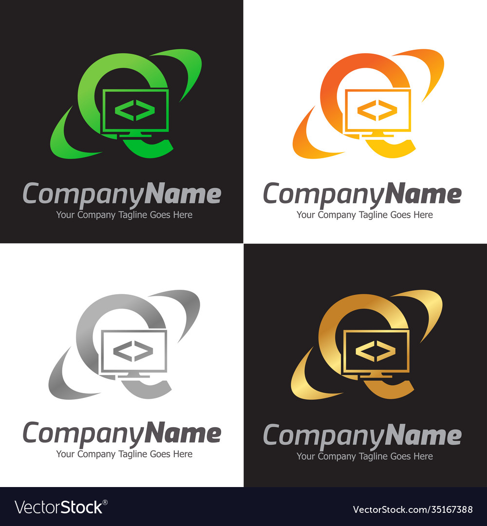 Programmiercode und Computermonitor-Logo
