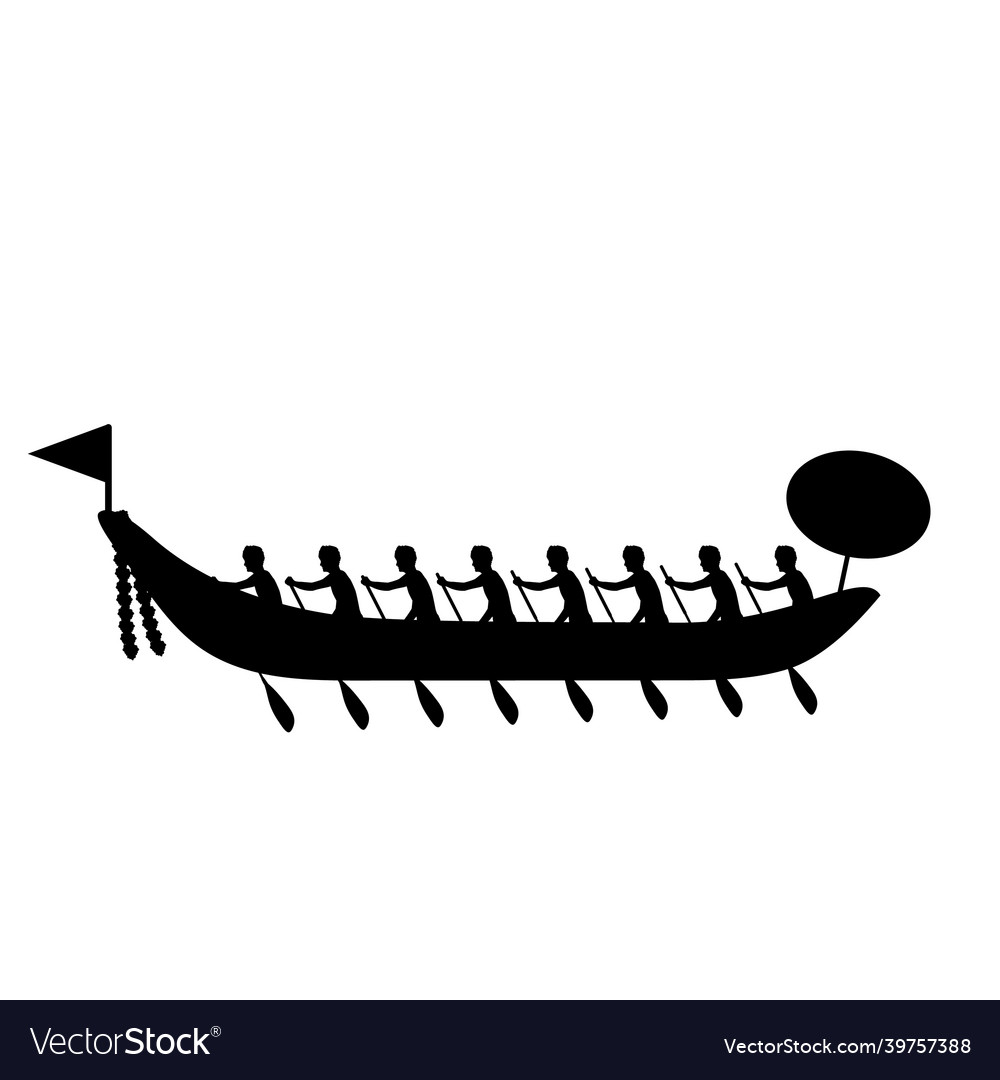 Silhouette boat race for harvest festival happy Vector Image