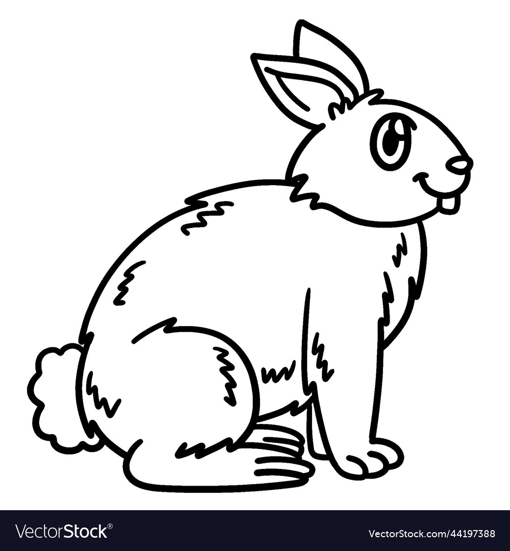 Standing rabbit isolated coloring page for kids Vector Image