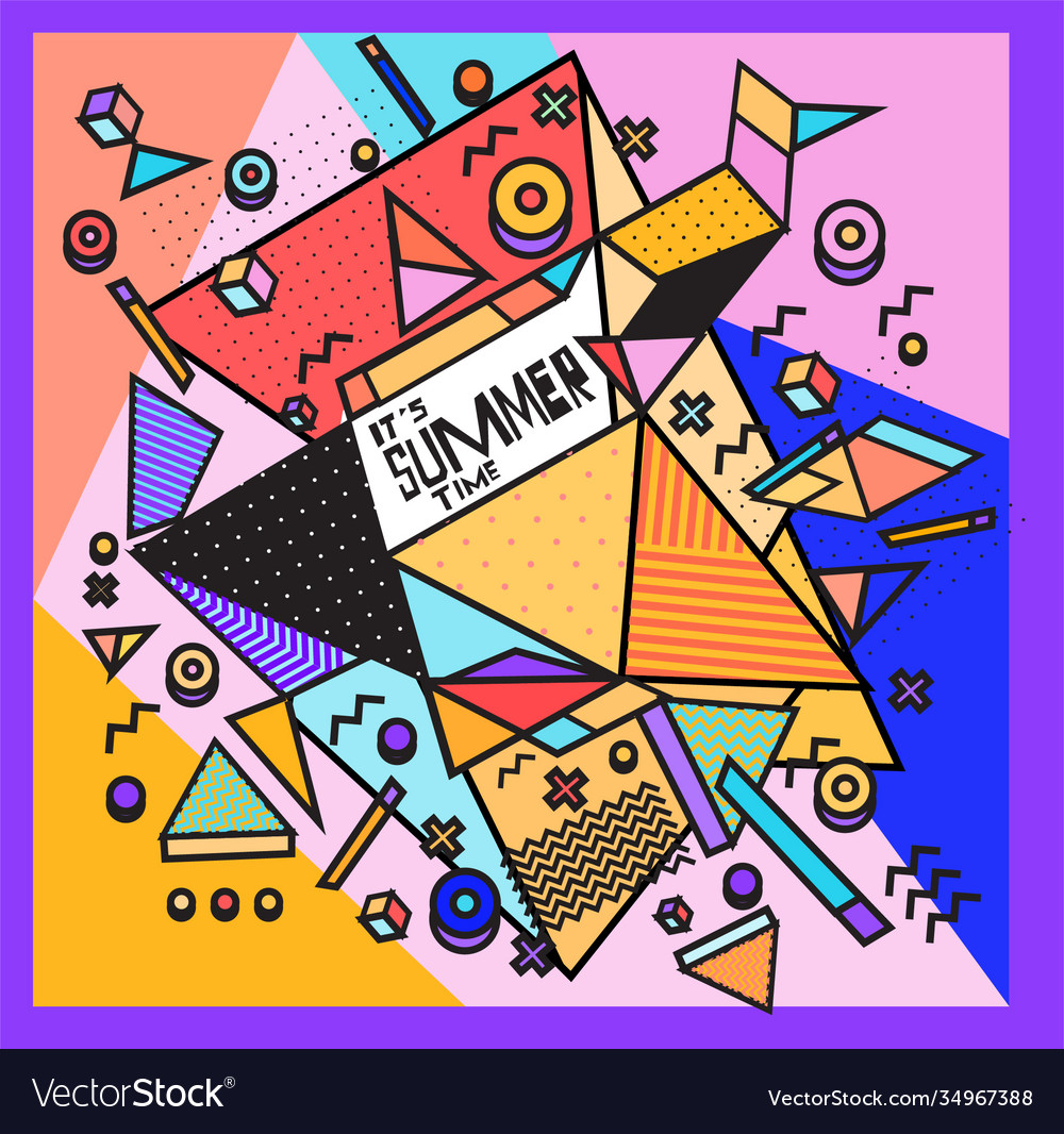 Triangle geometric forms for summer design event Vector Image Triangle geometric forms for summer design event