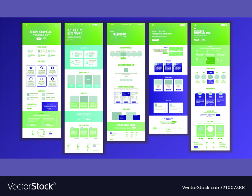 Web page design website business style vector image Web page design website business style