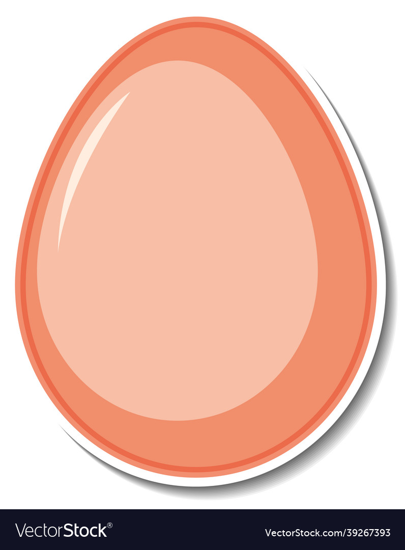 An egg sticker on white background Royalty Free Vector Image