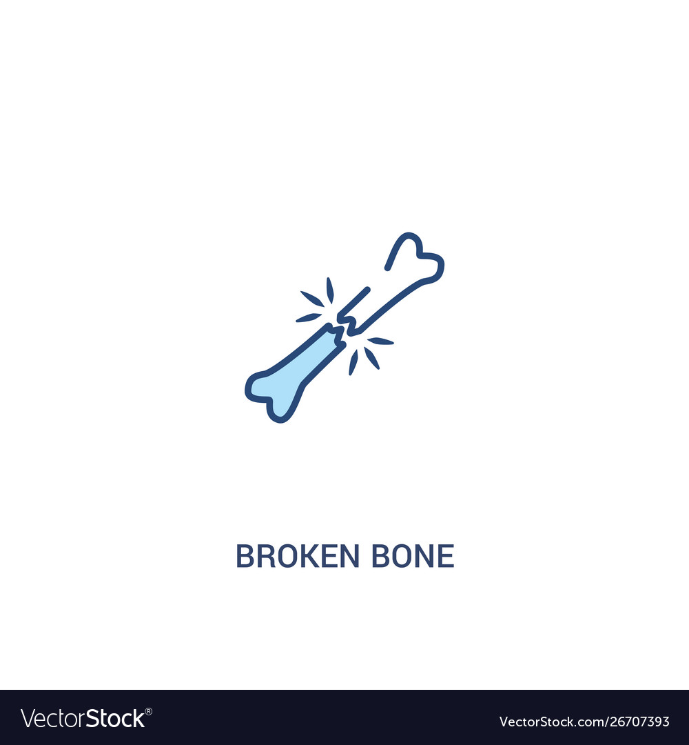 Broken bone concept 2 colored icon simple line