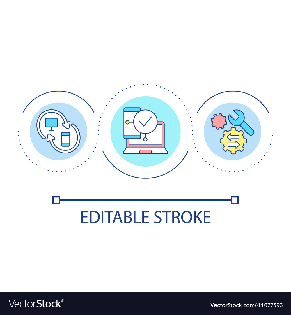 Devices synchronization loop concept icon vector image Devices synchronization loop concept icon