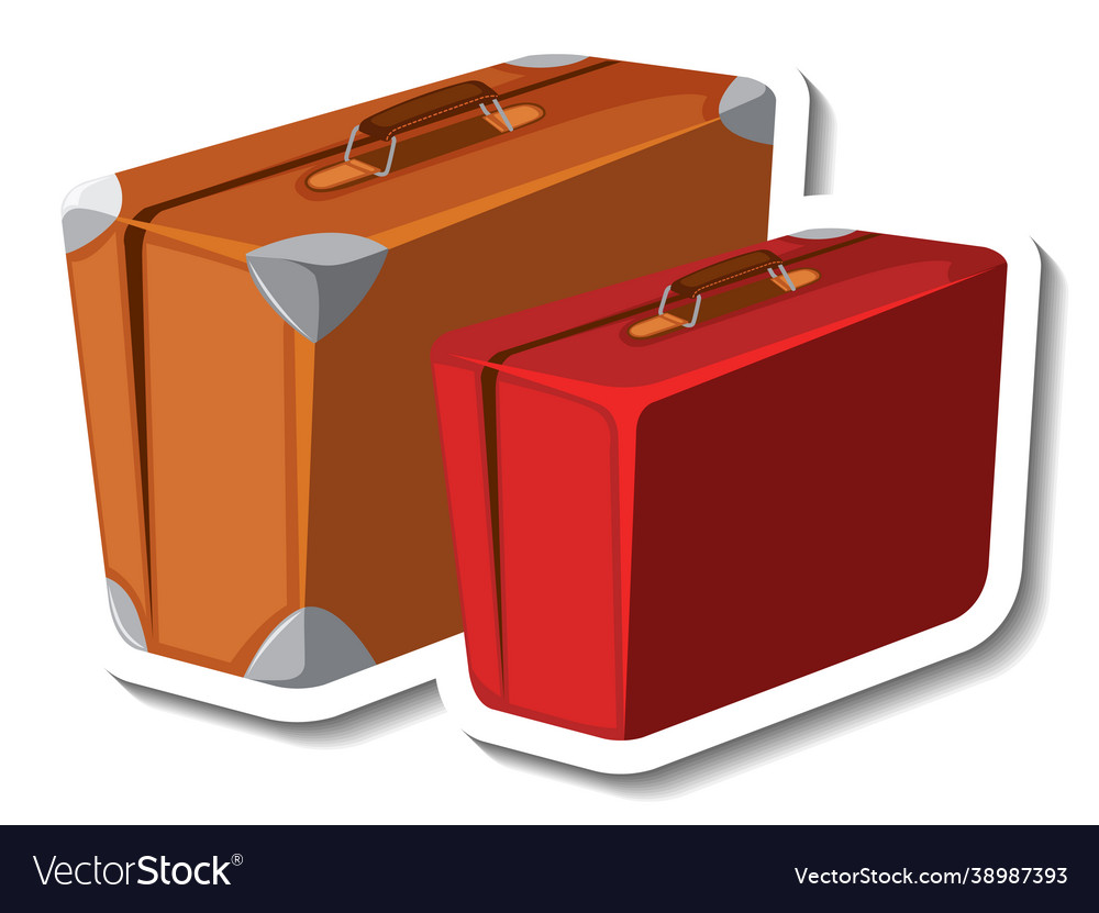 Leather suitcases cartoon sticker