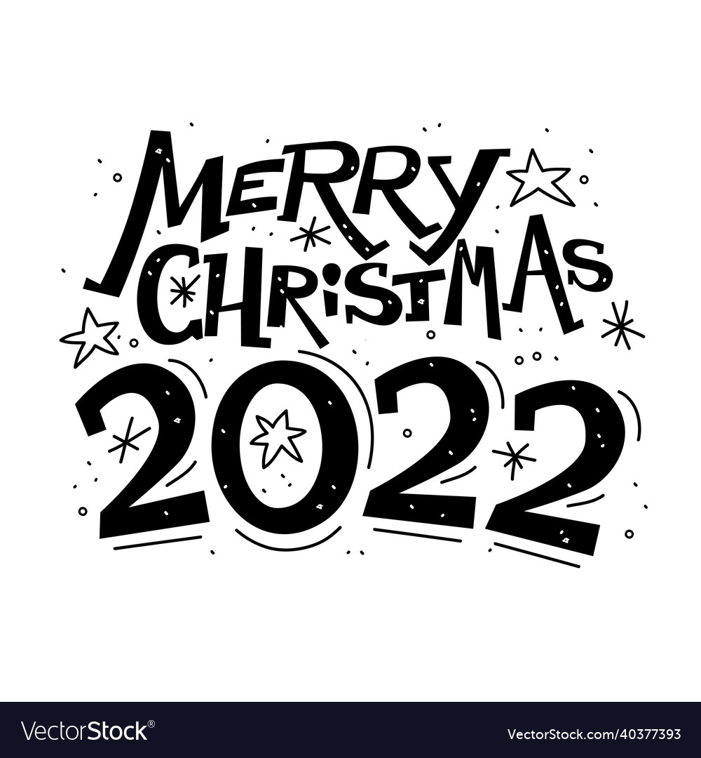 Merry christmas 2022 congratulation isolated vector image Merry christmas 2022 congratulation isolated