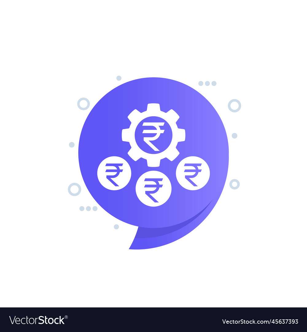 Money management finance icon with indian rupee