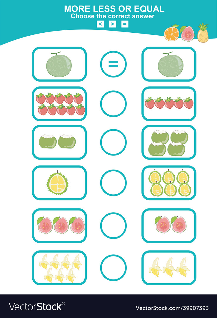 More less equal math game