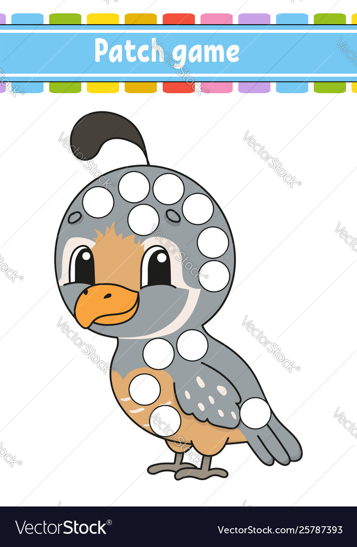 Patch game for children do a dot coloring page vector image Patch game for children do a dot coloring page
