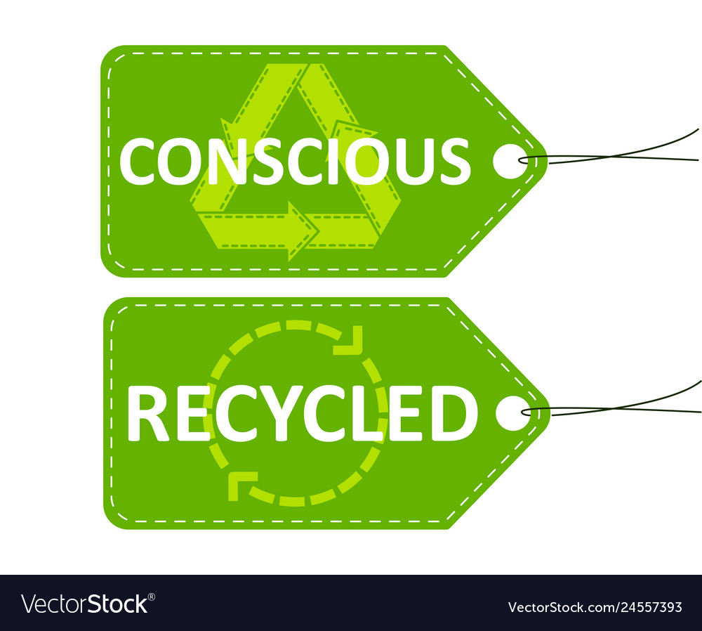 Price Tags For The Store Conscious Consumption Vector Image