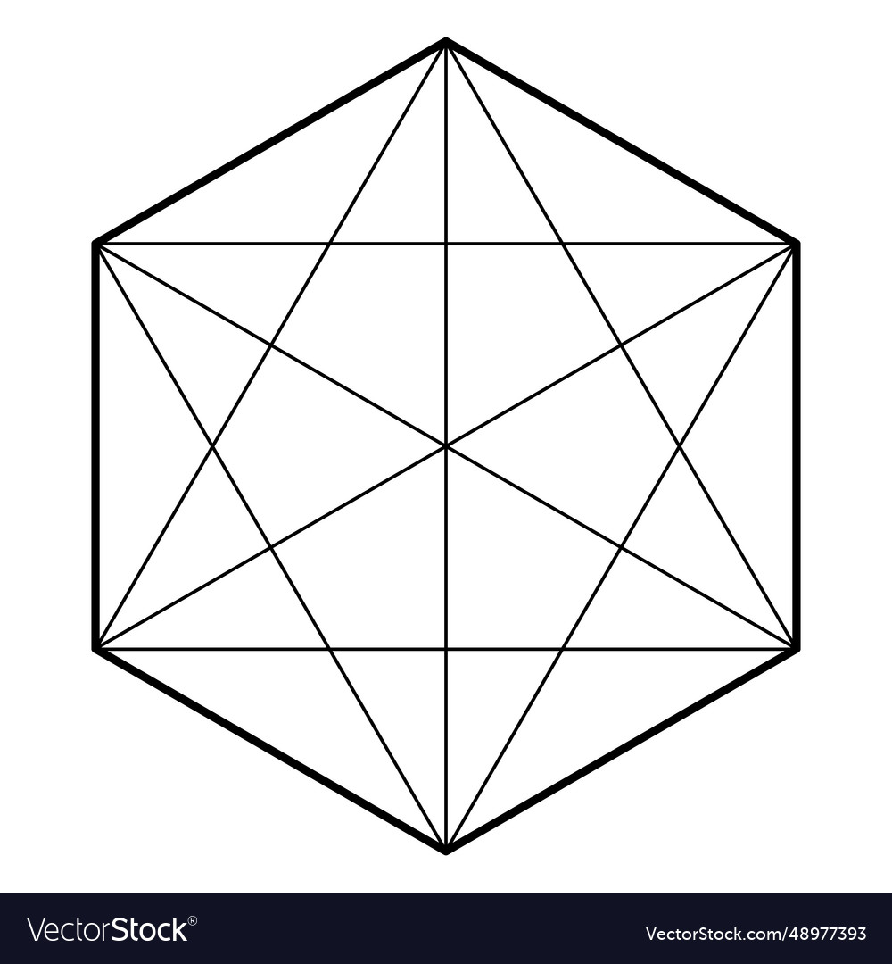 Sacred geometry round edges Royalty Free Vector Image