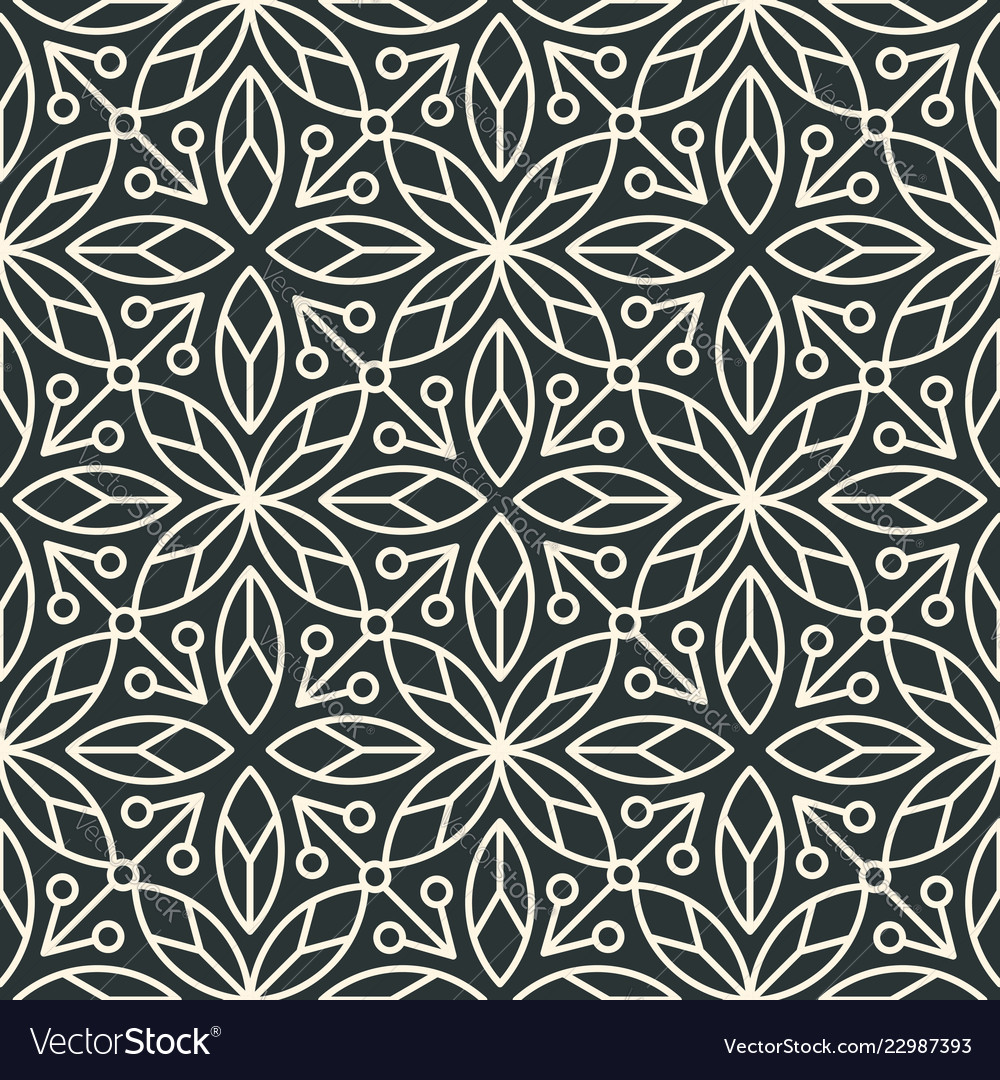 Seamless linear minimalistic flower pattern