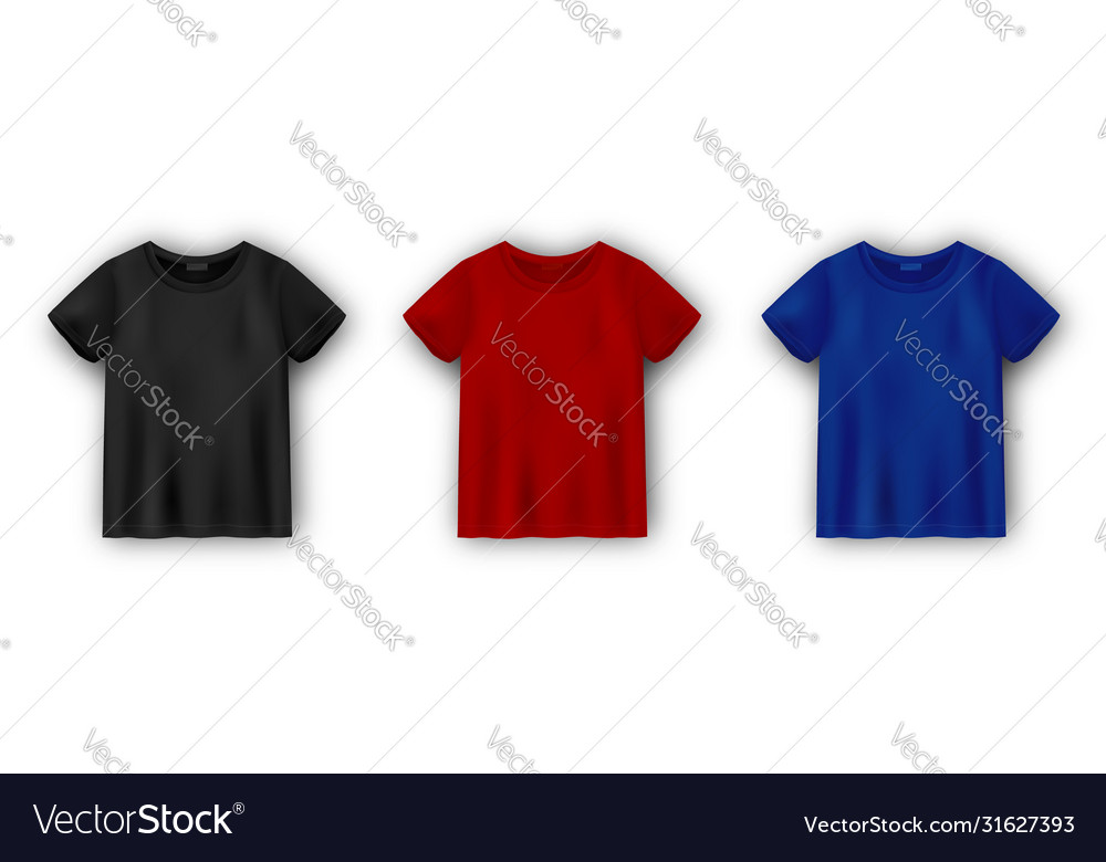 Set mens t-shirt mockup isolated on white Vector Image