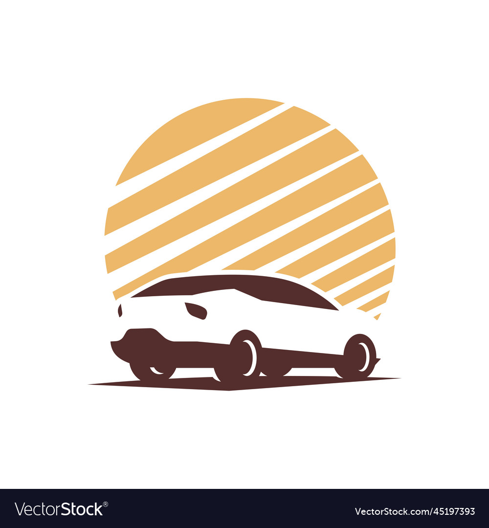 Simple and elegant family car shadow logo vector image Simple and elegant family car shadow logo