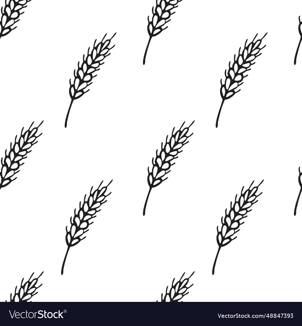 Simple texture with ears of wheat for wrapping vector image Simple texture with ears of wheat for wrapping