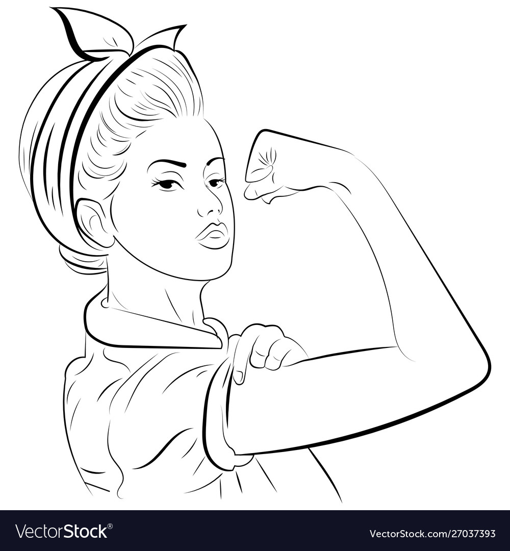 Strong girl in eyeglasses classical american Vector Image