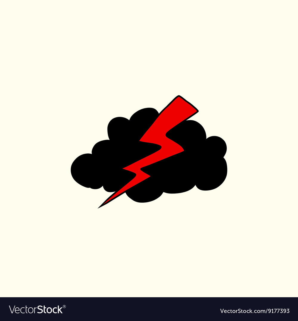 Thunderstorm lightning weather icon Royalty Free Vector