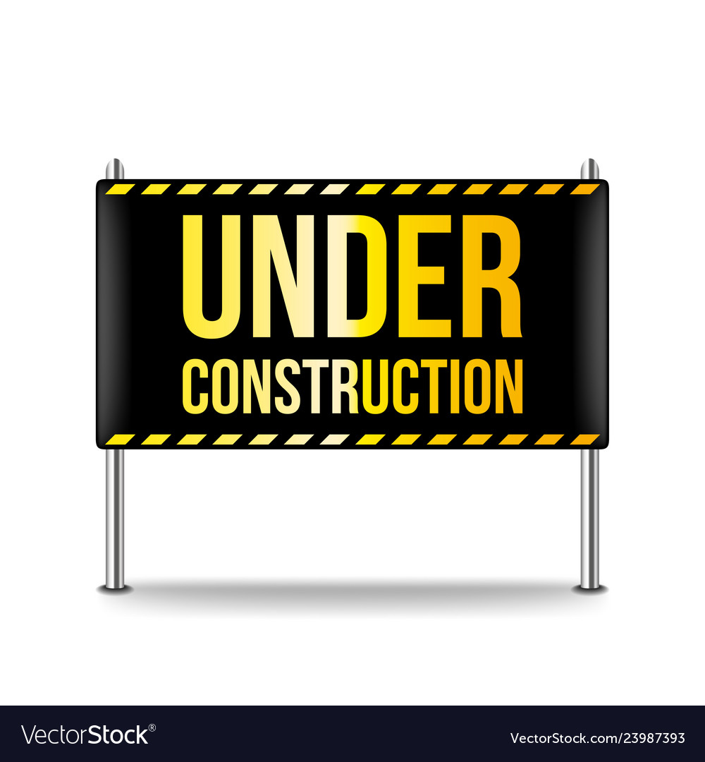 Under Construction Banner Isolated On White Vector Image