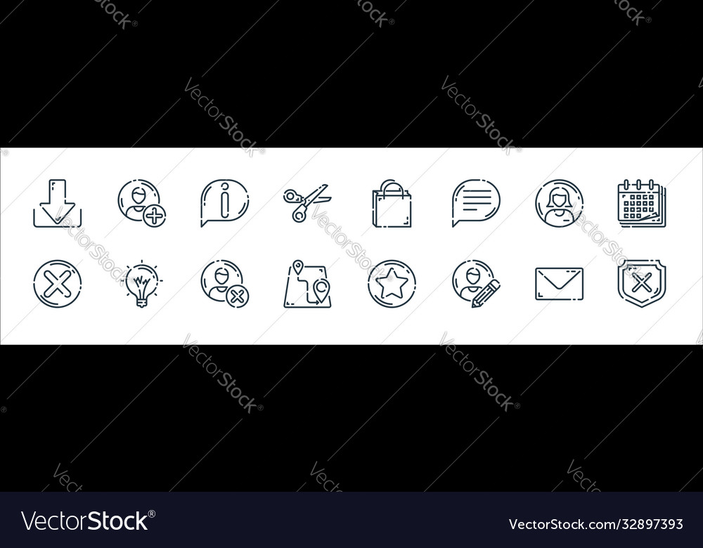 User interface line icons linear set quality vector image User interface line icons linear set quality