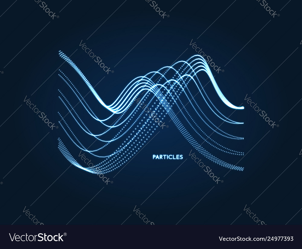 Wavy background array with dynamic particles vector image Wavy background array with dynamic particles