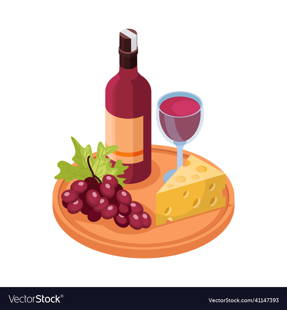 Wine isometric icon Royalty Free Vector Image - VectorStock