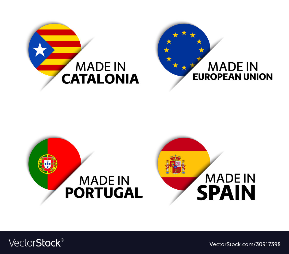 Catalonia european union portuguese stickers Vector Image