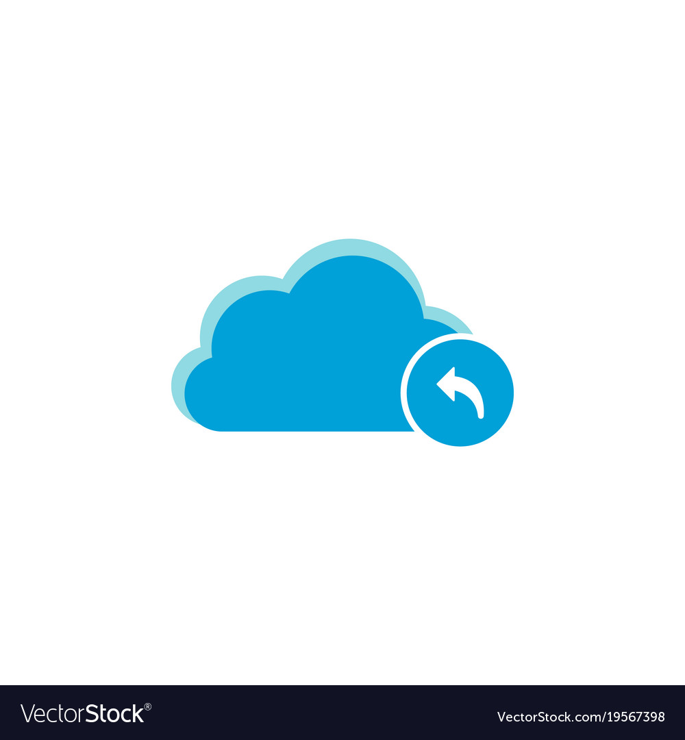 Cloud computing icon arrow backward