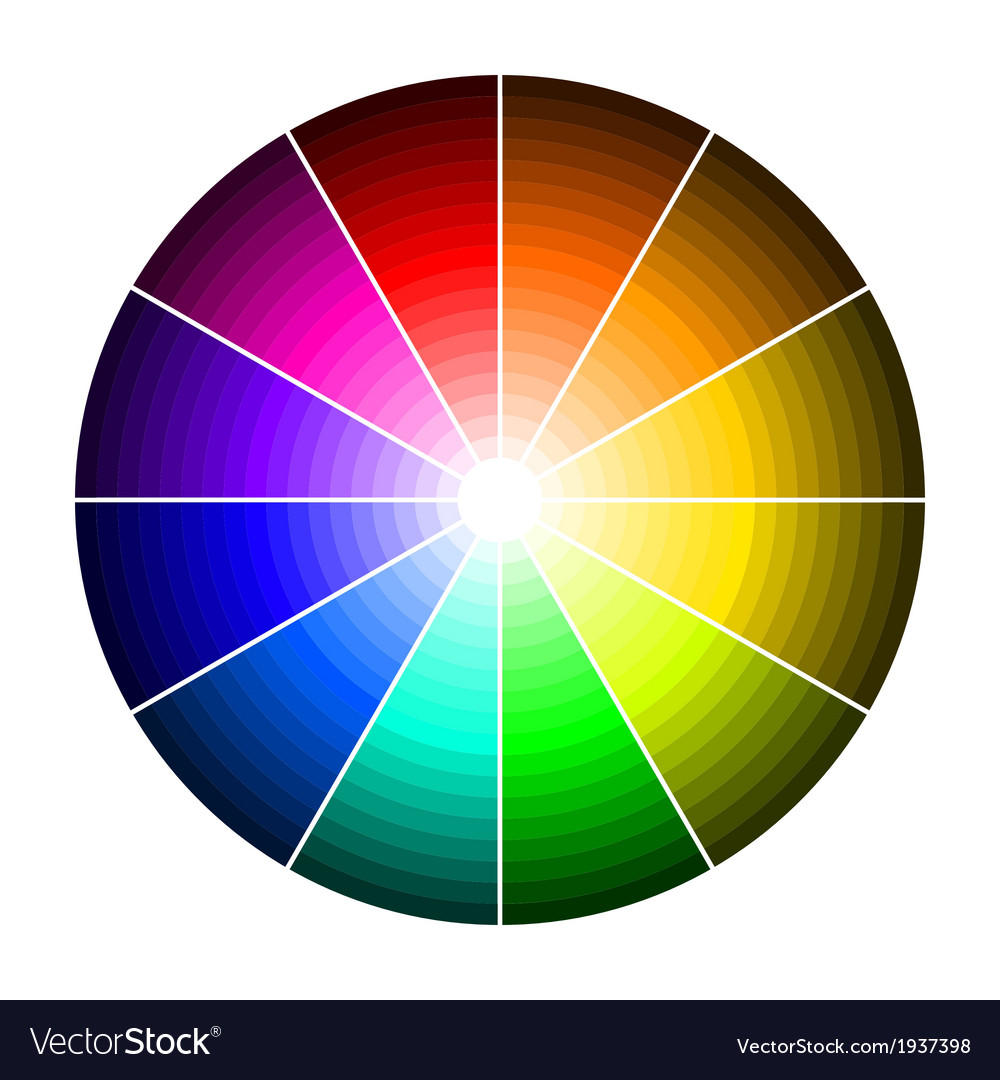 Color wheel with shade colors Royalty Free Vector Image