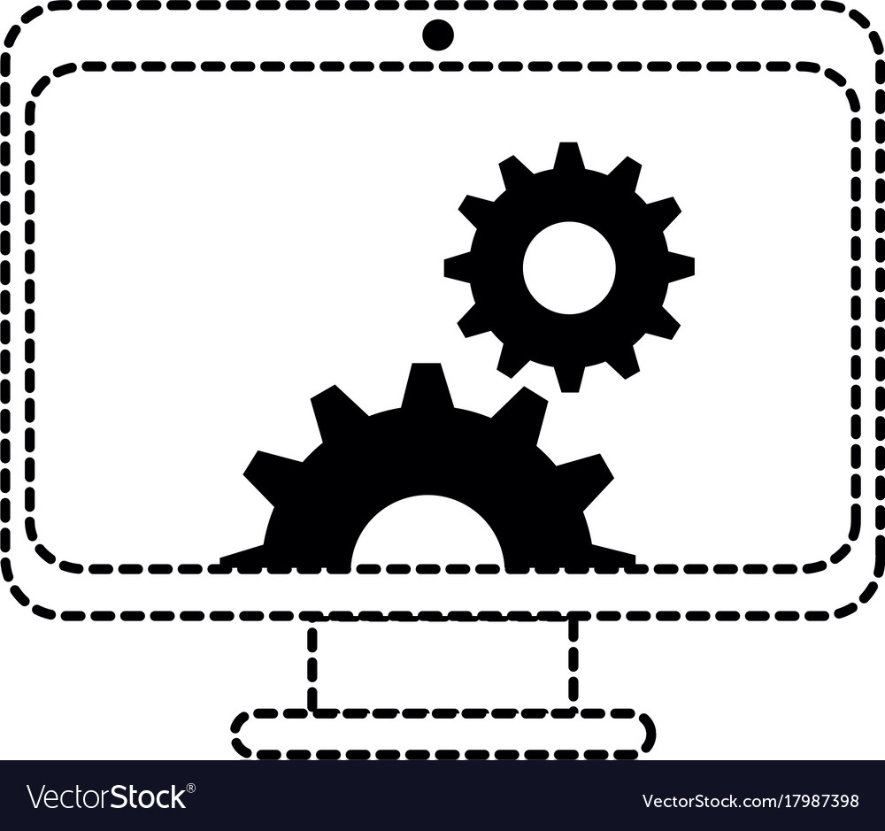 Computer display with gears