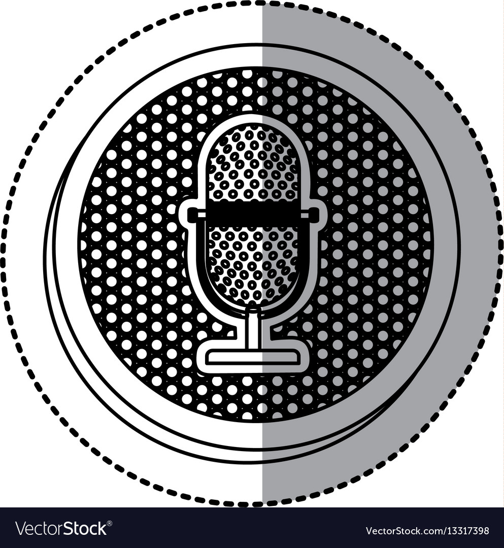 Emblem microphone icon stock