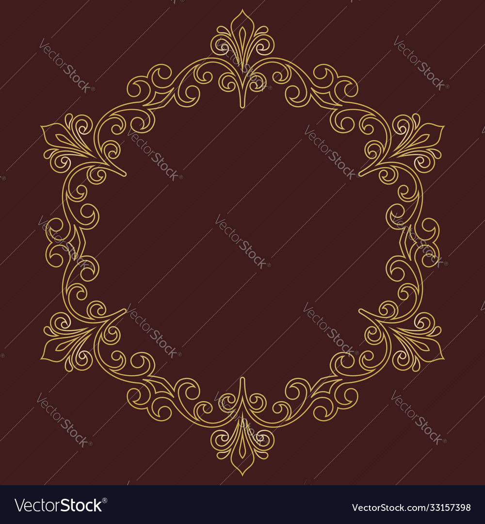 Floral modern round frame Royalty Free Vector Image