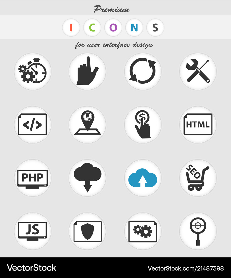 Seo icon set Royalty Free Vector Image - VectorStock