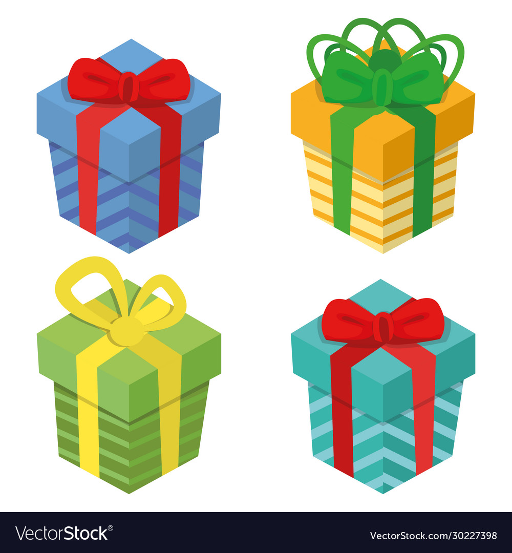 Set gift boxes isolated on white background vector image Set gift boxes isolated on white background