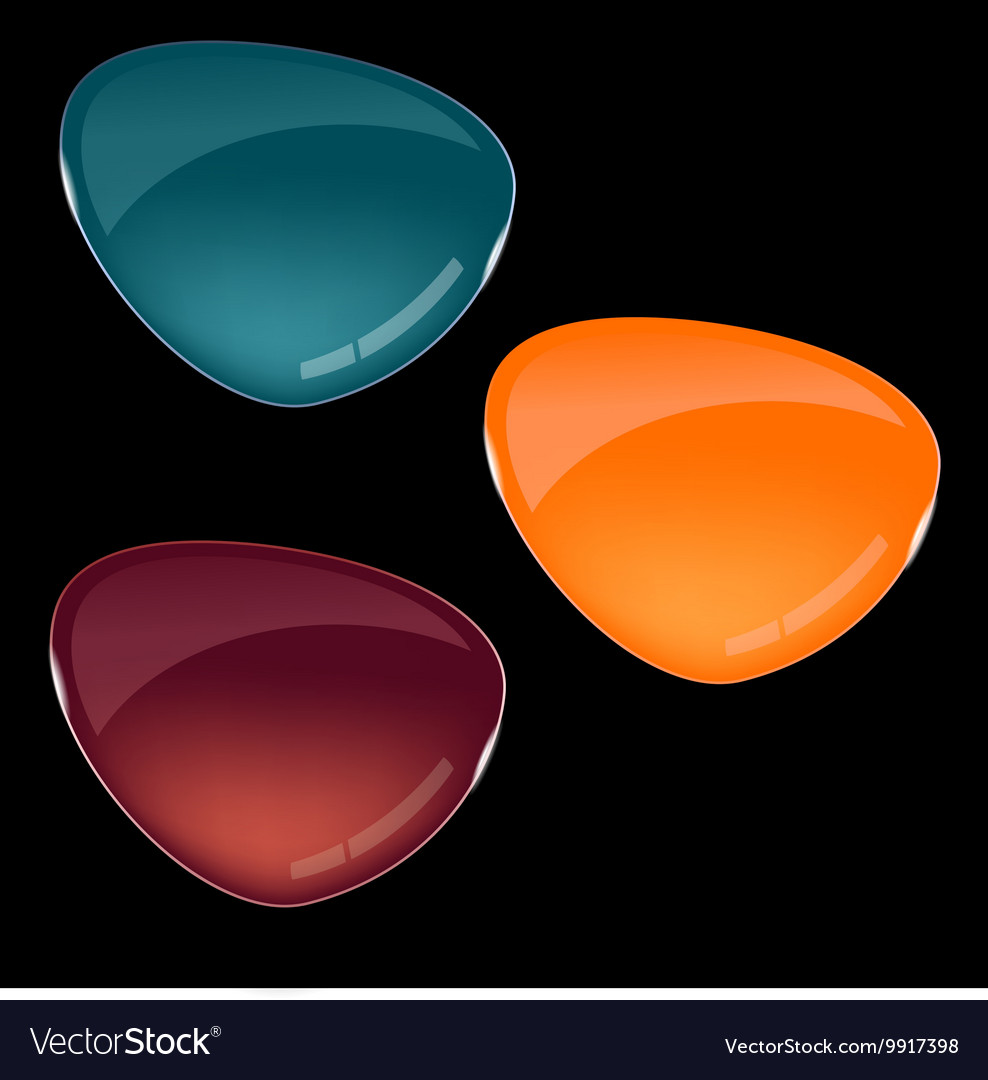 Set of colored glass buttons for web interface