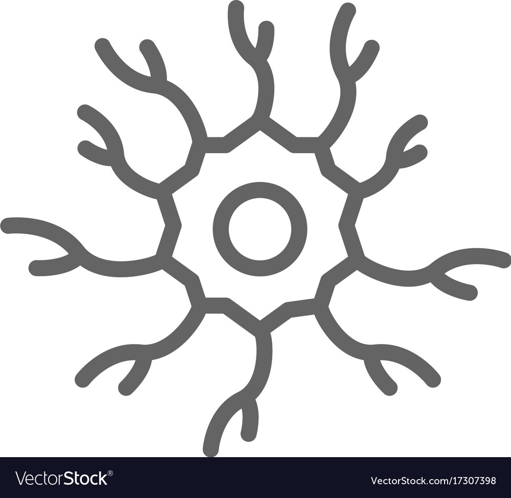 Simple neuron nerve line icon symbol and sign Vector Image